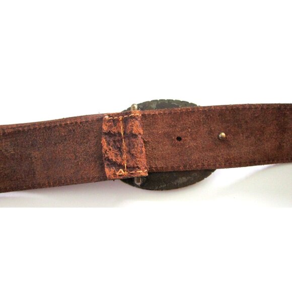 Berge Italy Women's Brown Genuine Leather Belt with Large Oval Buckle Med 30-34" - Picture 8 of 9